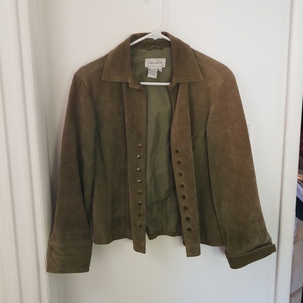 Green 100% leather jacket